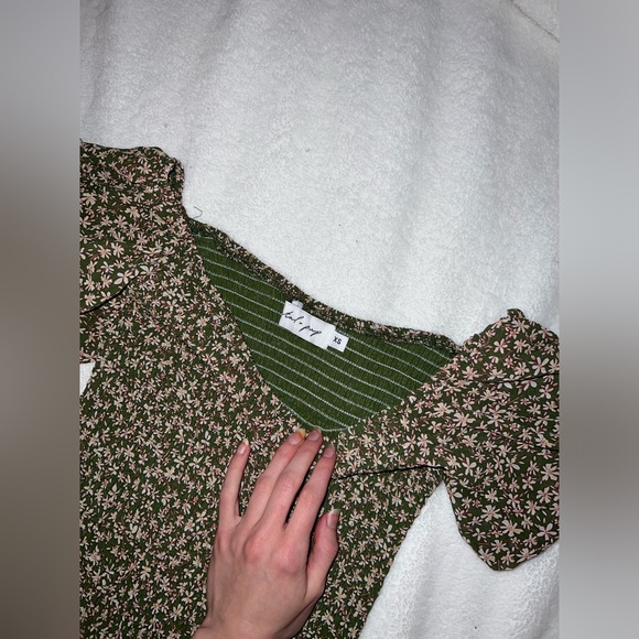 Petal & Pup Claire Shirred Bodycon Off Shoulder Midi Dress - Picture 4 of 4